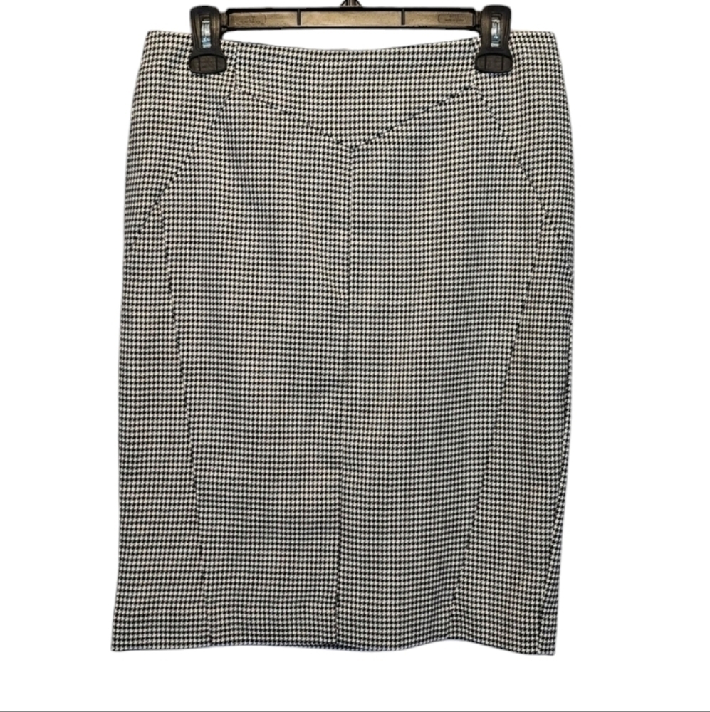 Worthington Houndstooth Fully Lined Black White Skirt Size 4